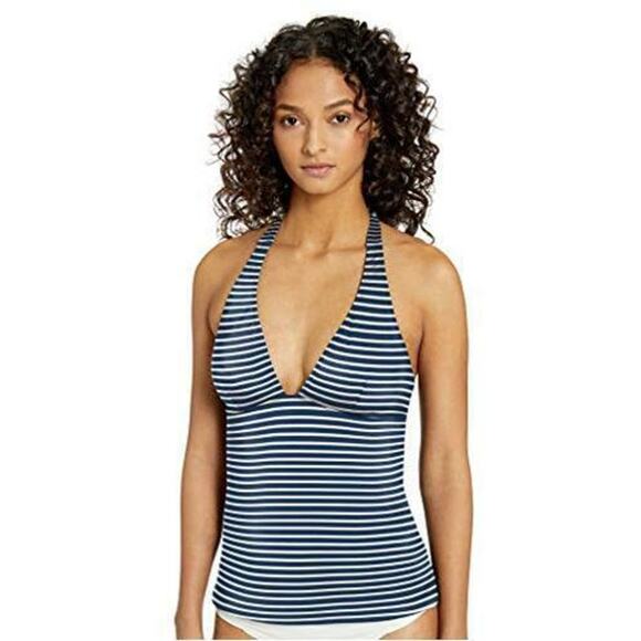 Gap navy white stripe classi tankini top (M). Halter neck. - Picture 1 of 7